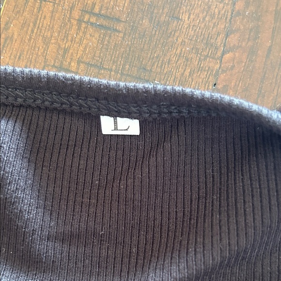 Black Long Sleeve Top with Rhinestone Hem - Picture 4 of 5